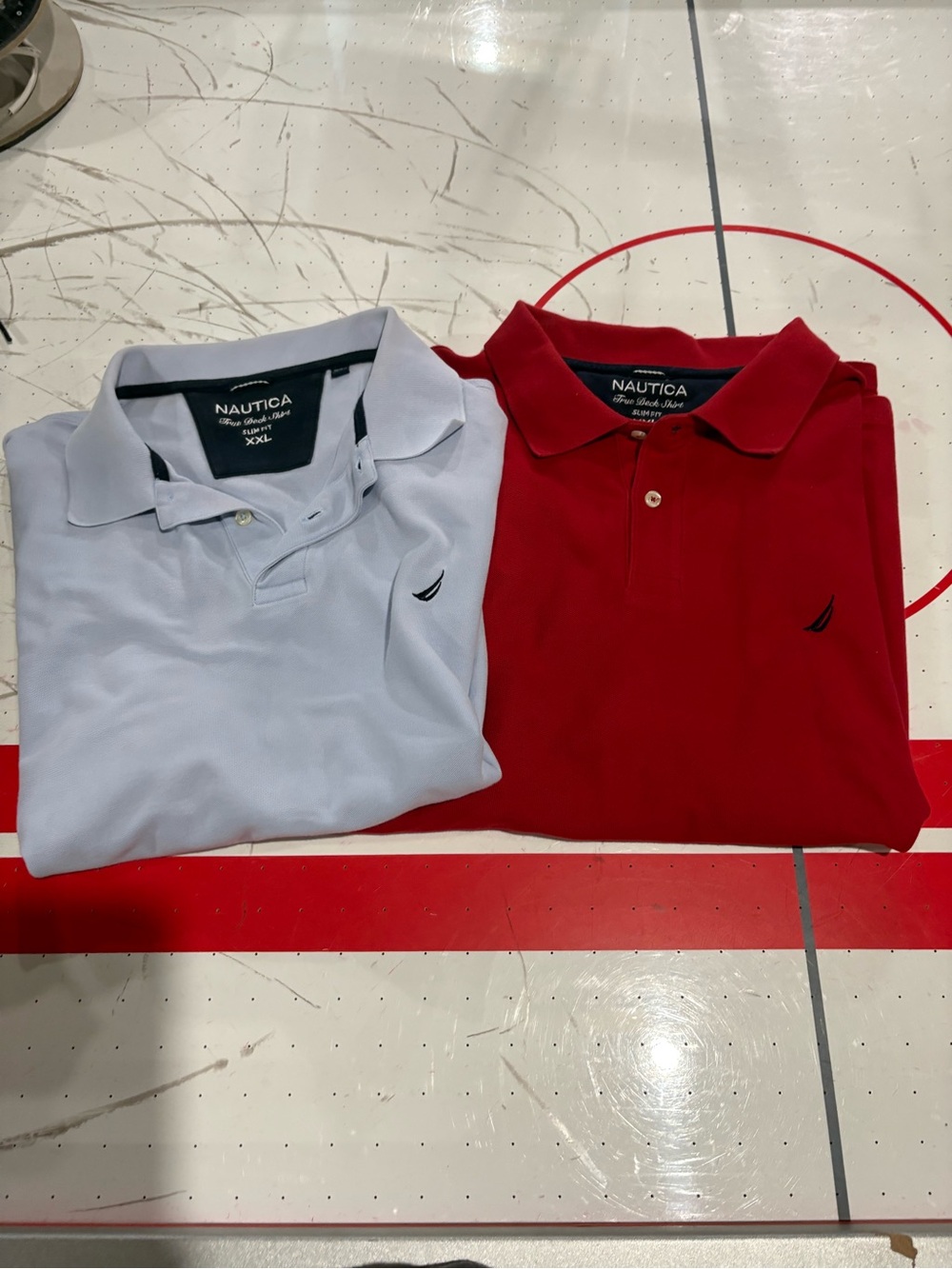 Nautica Men’s Polo Duo — Red and Light Blue